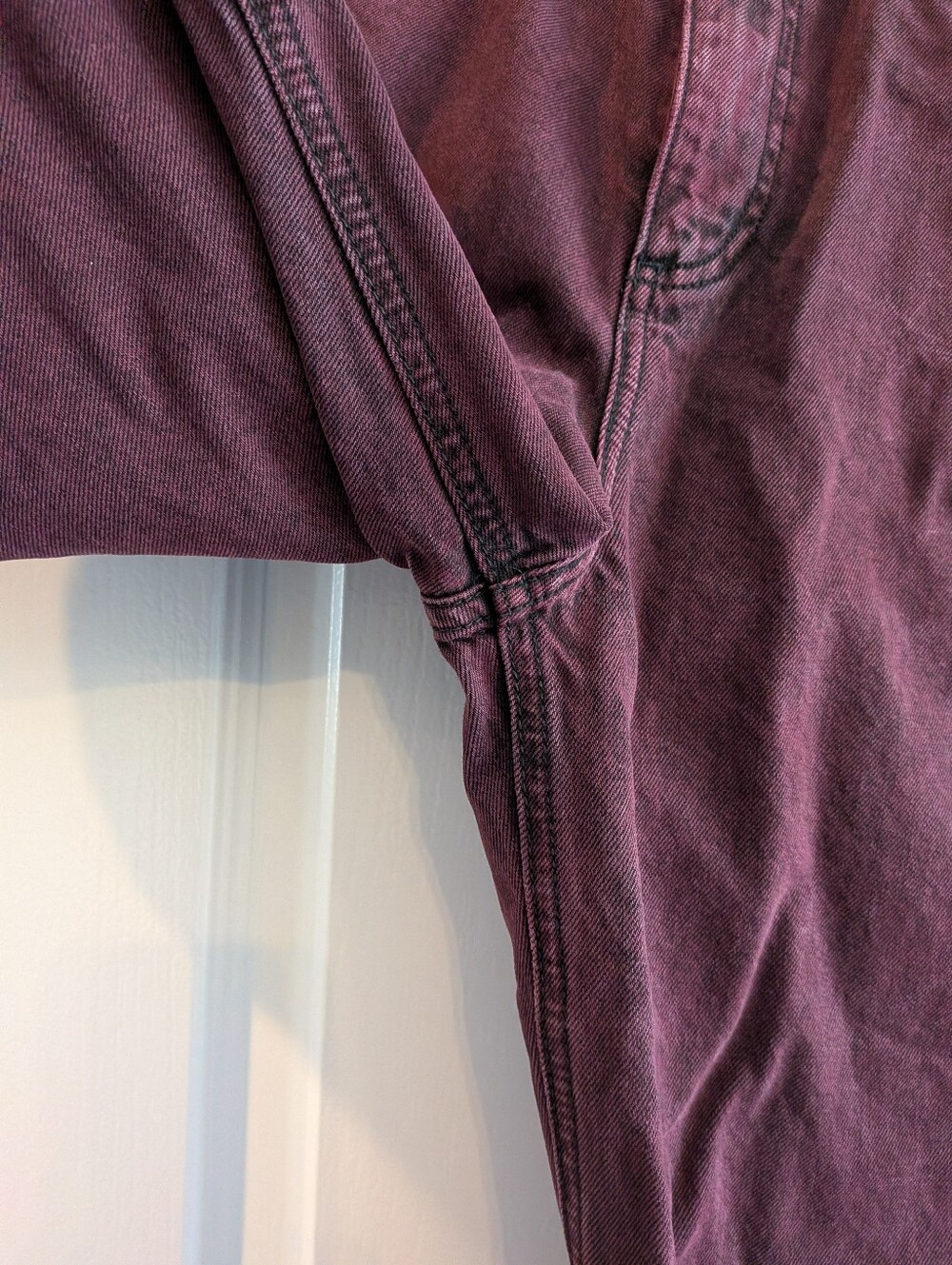 Rag & Bone Charlie High Rise Ankle Barrel Leg Jeans Burnt Burgundy Denim Size 27 - Picture 7 of 15